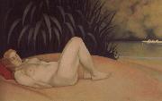 Nude sleeping on a bank, Felix Vallotton